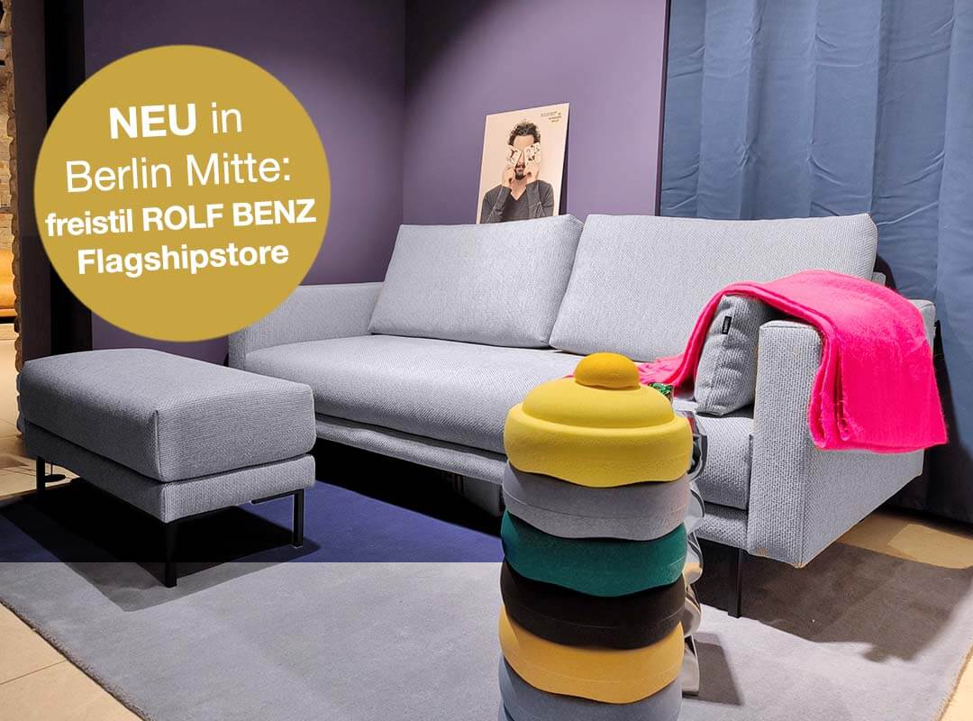 freistil flagshipstore berlin mitte, freistil 170, blaues Sofa