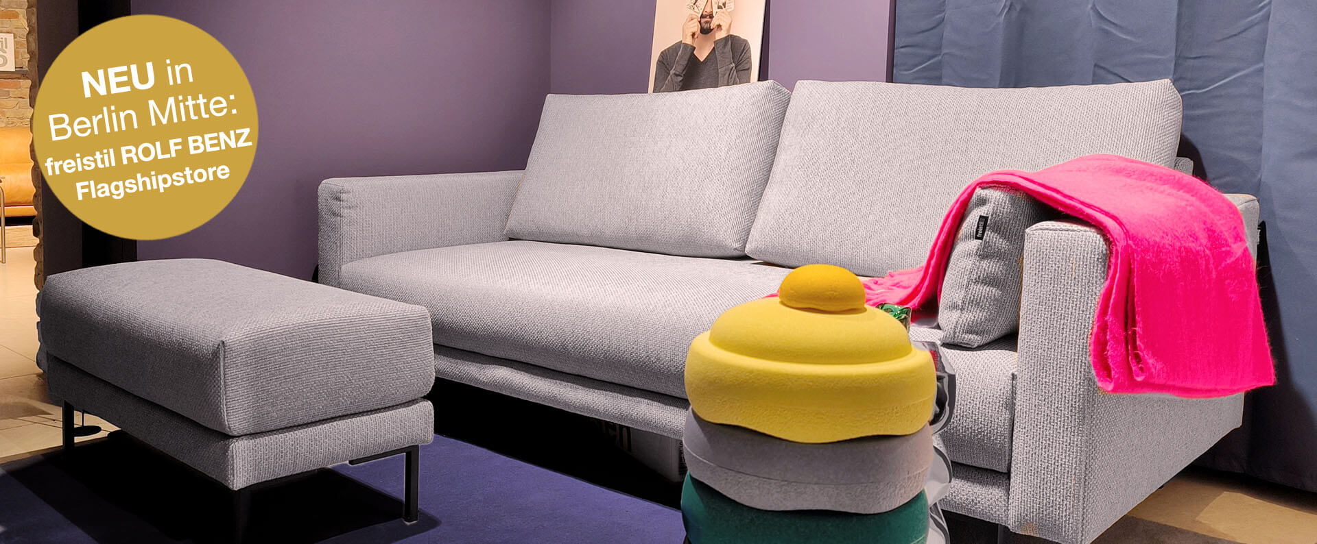 freistil flagshipstore berlin mitte, freistil 170, blaues Sofa