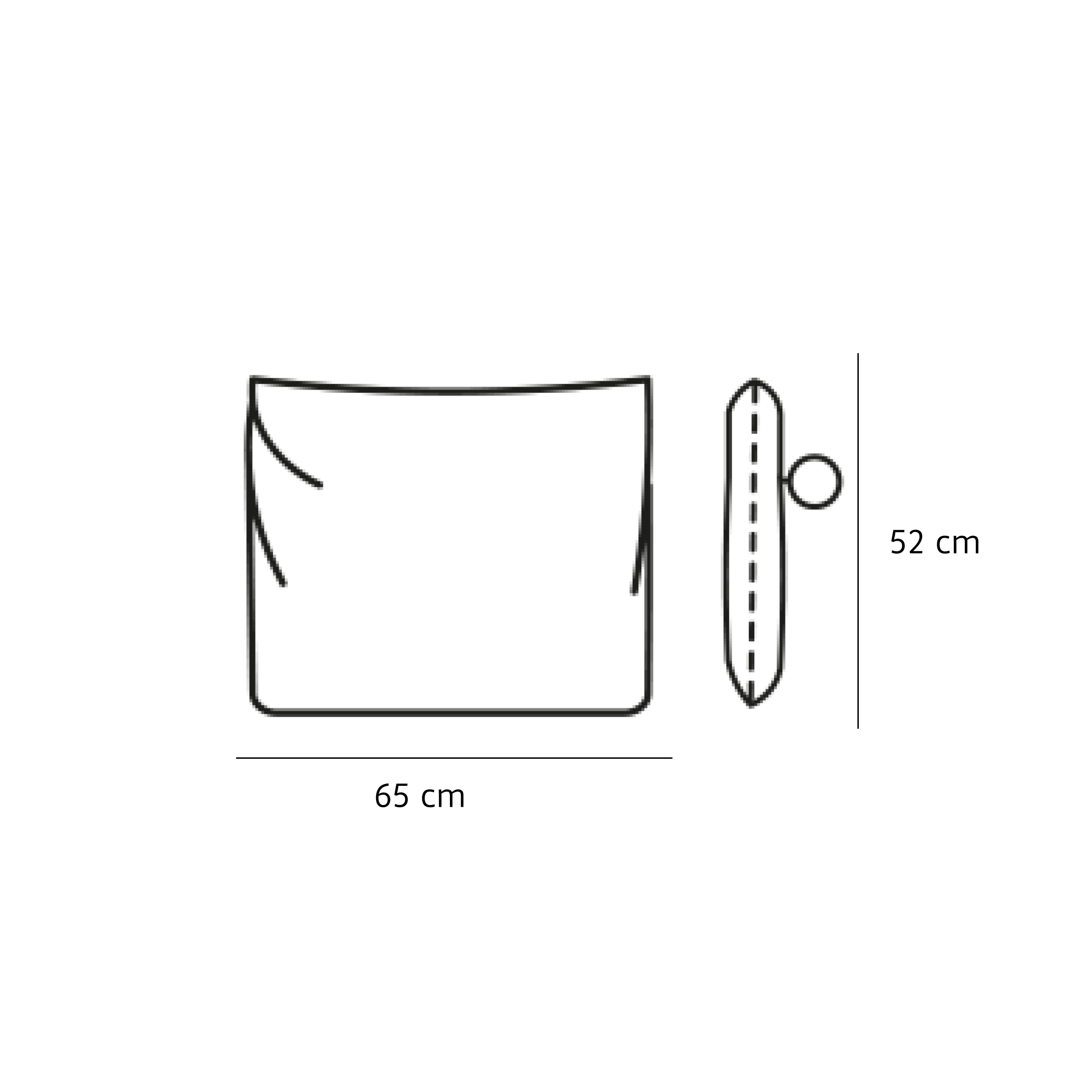 freistil Kissen 185 Rückenkissen mit Rolle 65 x 52 cm 1000 Flachgewebe 1051 eisengrau