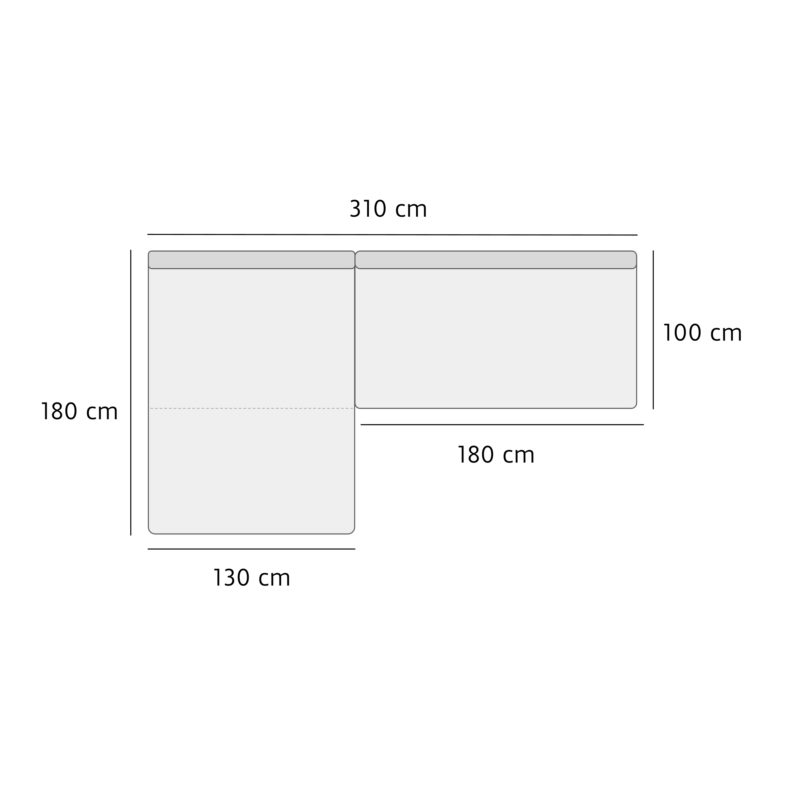 freistil 142 Polstersitz mit Anreihbank 310 x 180 cm 6510 verkehrsgrau