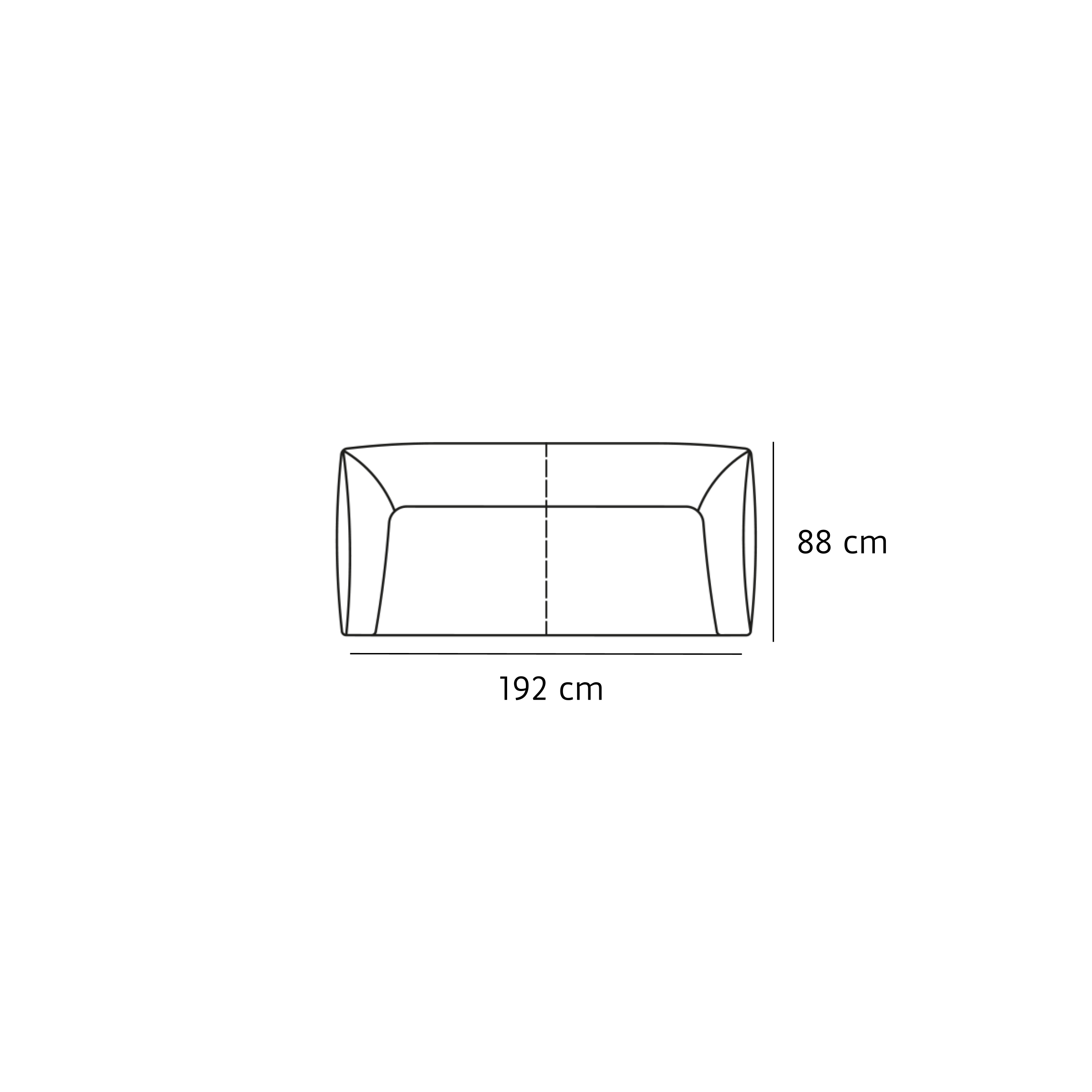 freistil 132 Sofabank 192 cm 5465 steingrau