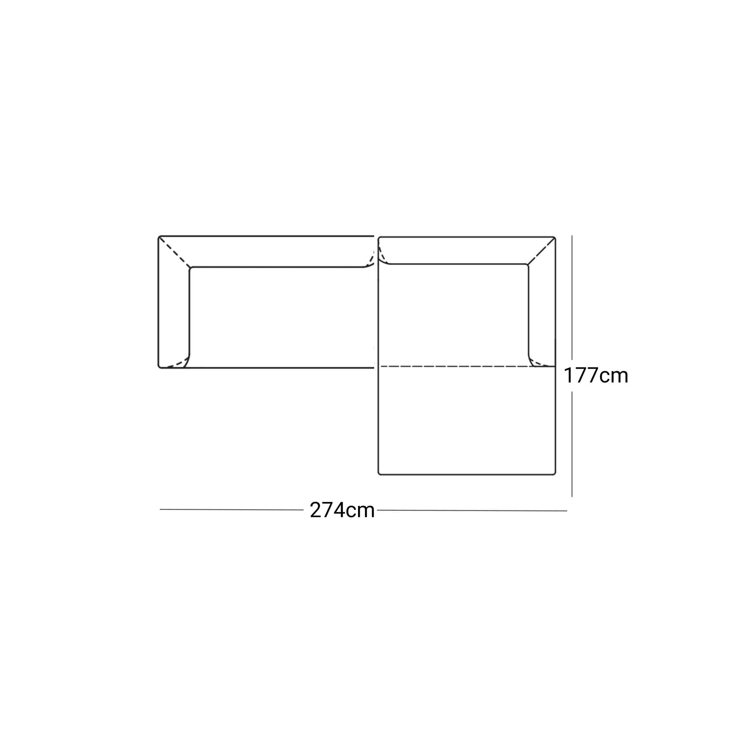 freistil 160 Anreihsofa mit breitem Longchair rechts 274x177cm 5000 Wollstoff 5465 steingrau