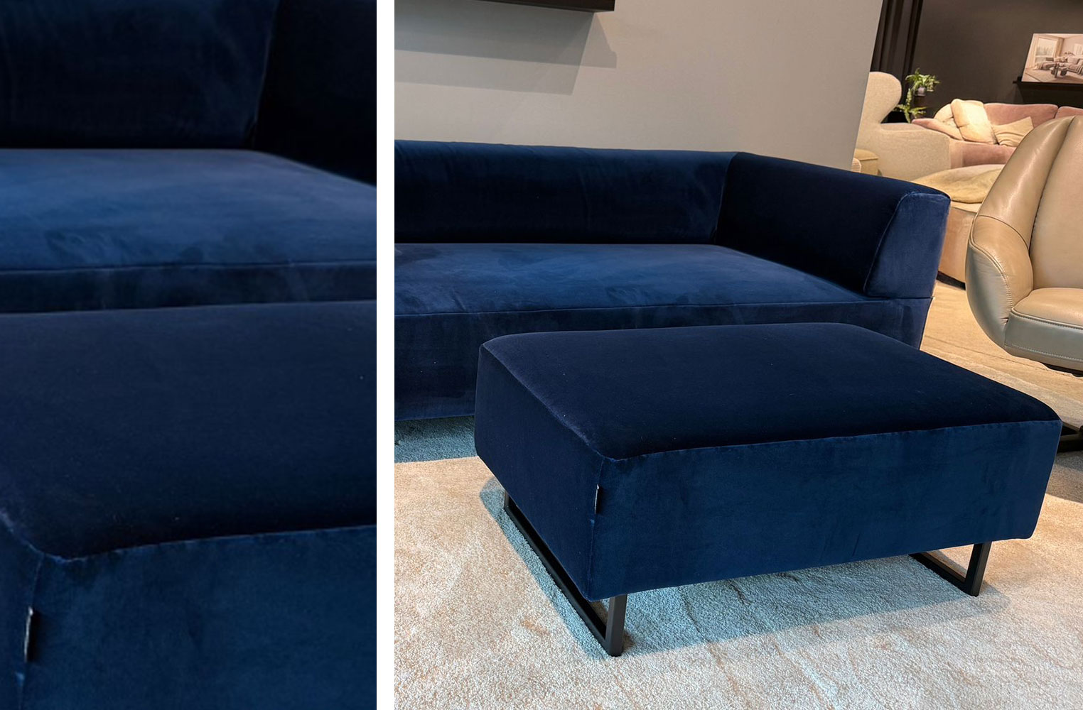 Sofa, Velvet, Blau, Sesselgruppe, Ottomane, Sofa, Fastenings, Sesselbank, Hocker, Samtstoff, 